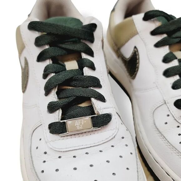 Vintage Y2K Nike Air Force 1 '07 White Dark Army Green Tweed 314192-132 Y5.5/ W7 - Picture 15 of 15